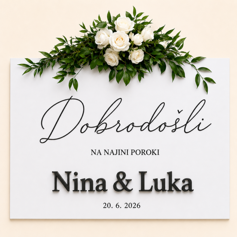 3D imena za poročno tablo