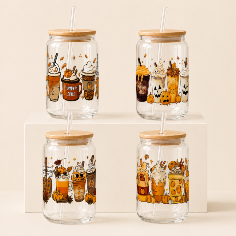 Steklen lonček - Pumpkin