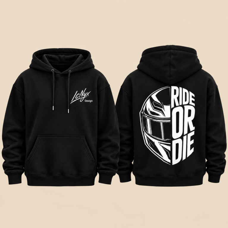 Moto hoodie - "Ride or die"