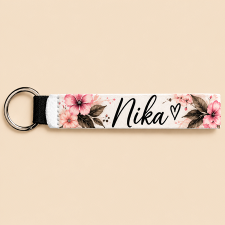 Obesek za ključe z imenom - FLORAL